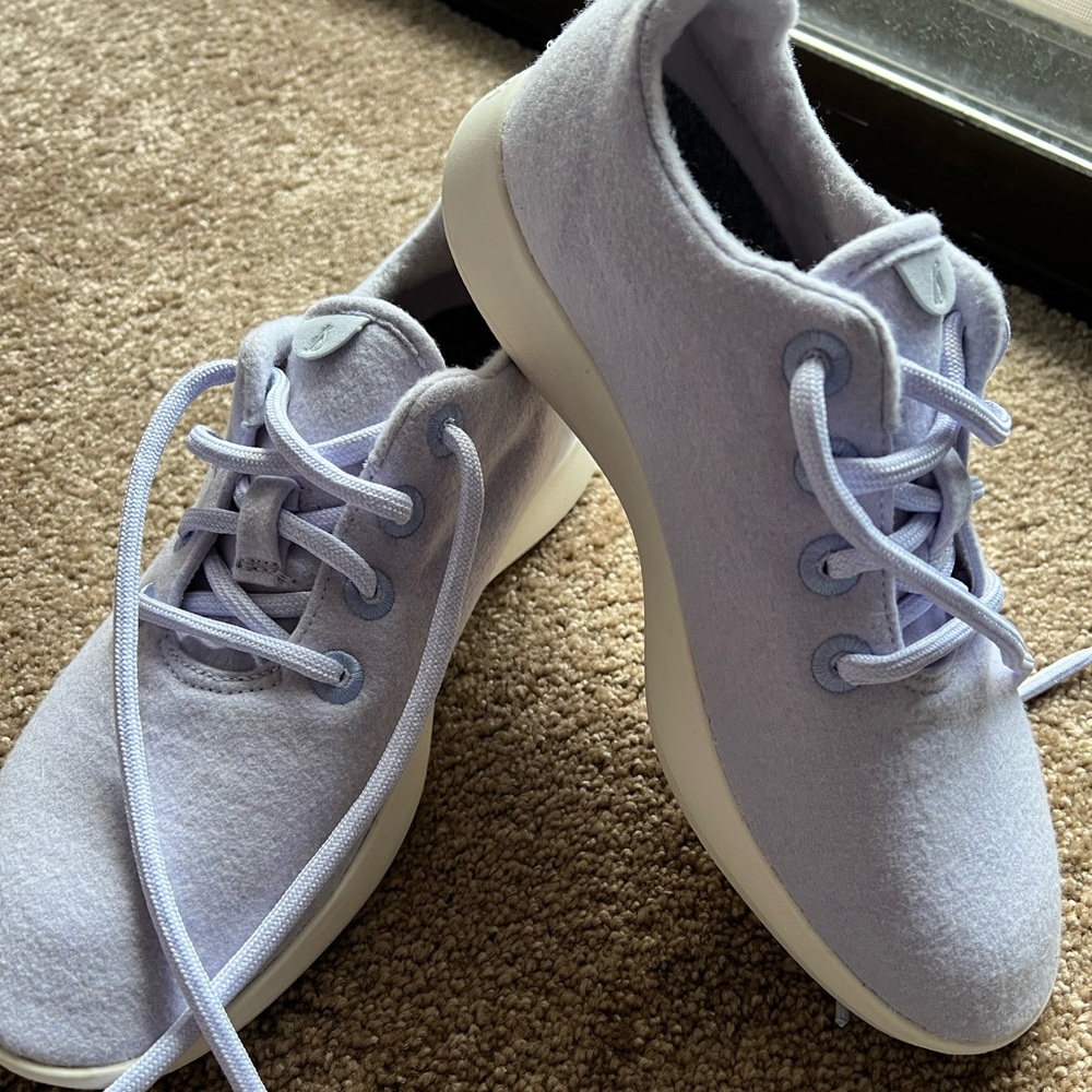 Women's Allbirds Wool Runners Light Purple Kotare Heather with Cream Sole Size 9